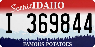 ID license plate I369844