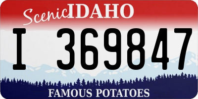 ID license plate I369847