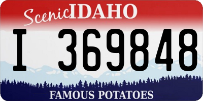 ID license plate I369848