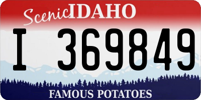 ID license plate I369849
