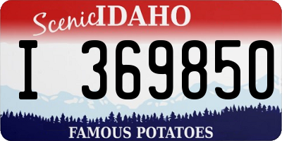 ID license plate I369850