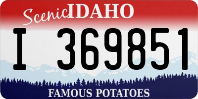 ID license plate I369851