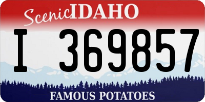 ID license plate I369857