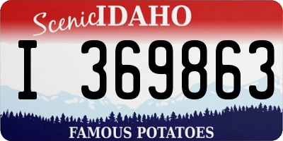 ID license plate I369863