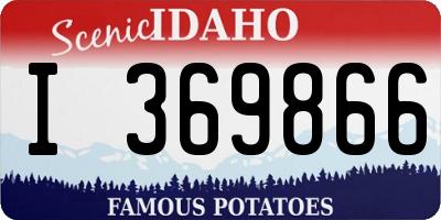 ID license plate I369866