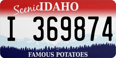 ID license plate I369874