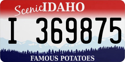 ID license plate I369875