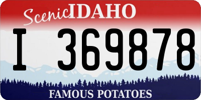 ID license plate I369878