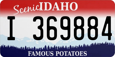 ID license plate I369884