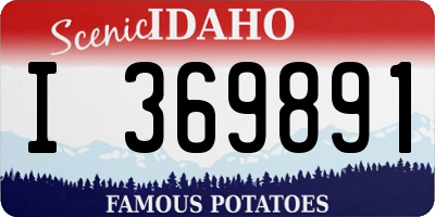 ID license plate I369891