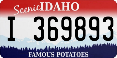 ID license plate I369893