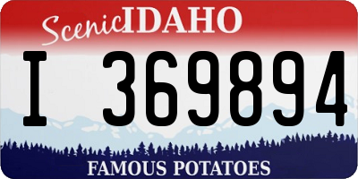 ID license plate I369894