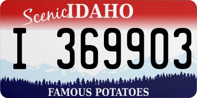 ID license plate I369903