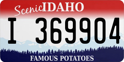ID license plate I369904