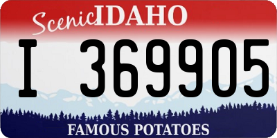 ID license plate I369905