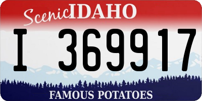 ID license plate I369917