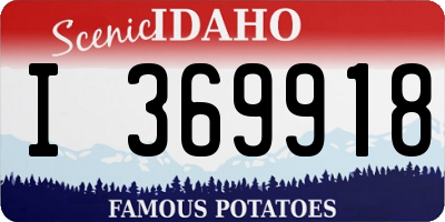 ID license plate I369918
