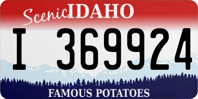 ID license plate I369924