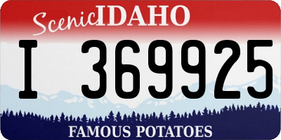 ID license plate I369925