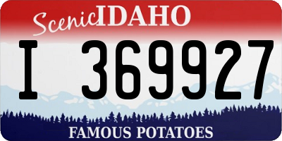 ID license plate I369927