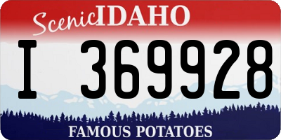 ID license plate I369928