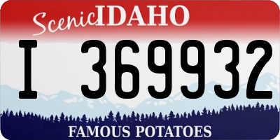 ID license plate I369932