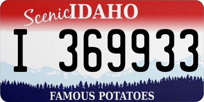 ID license plate I369933