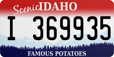ID license plate I369935