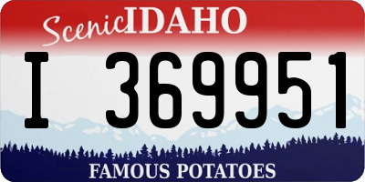 ID license plate I369951