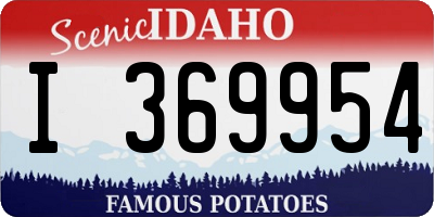 ID license plate I369954