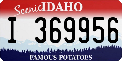 ID license plate I369956