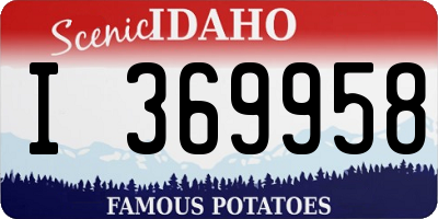 ID license plate I369958