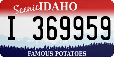 ID license plate I369959