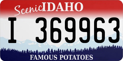ID license plate I369963