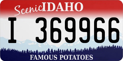 ID license plate I369966