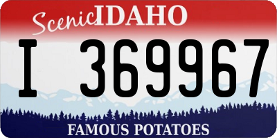 ID license plate I369967