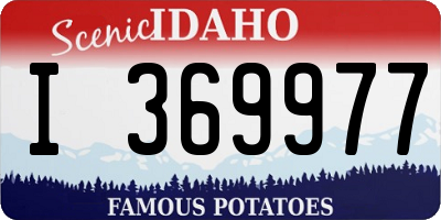ID license plate I369977