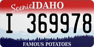ID license plate I369978