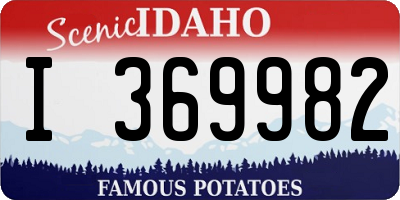 ID license plate I369982