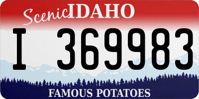 ID license plate I369983