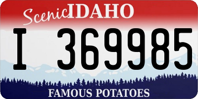 ID license plate I369985