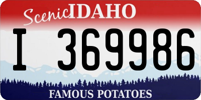 ID license plate I369986