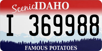 ID license plate I369988