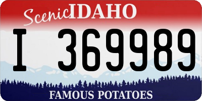 ID license plate I369989