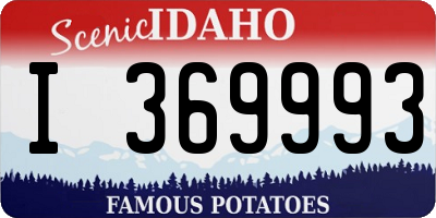ID license plate I369993