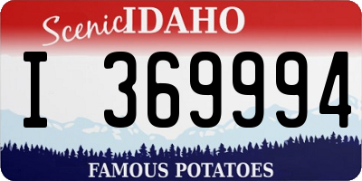 ID license plate I369994