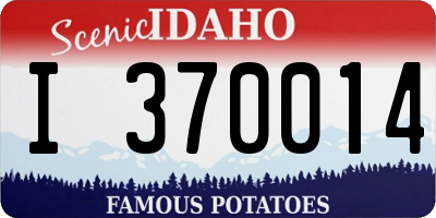 ID license plate I370014