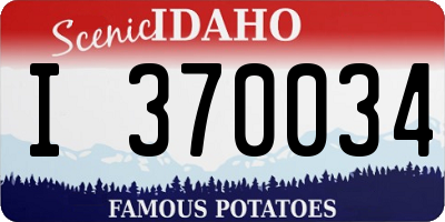 ID license plate I370034
