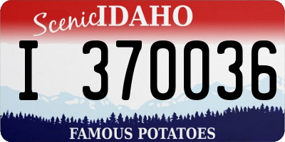 ID license plate I370036