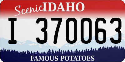 ID license plate I370063